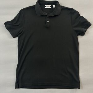 Calvin Klein Polo Shirt Liquid Touch Men's Small Short Sleeve Black Collar